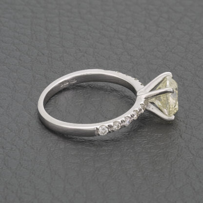 14ct White Gold 1.35ct Yellow Diamond Ring - Image 3