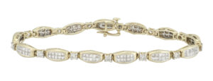 14ct Yellow Gold 3.00ct Diamond Tennis Bracelet 6.5&#8243;