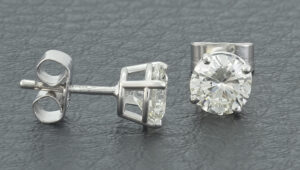 18ct White Gold 1.10 Diamond Solitaire Earrings