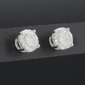 18ct White Gold 1.10 Diamond Solitaire Earrings