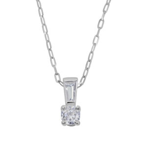 Platinum 0.25ct Diamond Necklace 16&#8243;