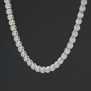 18ct White Gold 2.56ct Diamond Tennis Necklace 16.5&#8243;