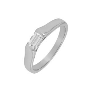 Platinum 0.39ct Emerald Cut Diamond Solitaire Ring