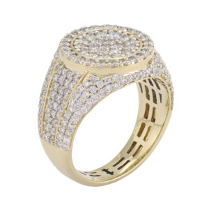 14ct Yellow Gold 2.22ct Diamond Signet Ring