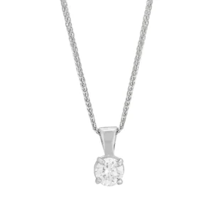 18ct White Gold 0.62ct Diamond Solitaire Necklace