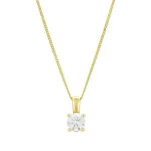 18ct Yellow Gold 1.00ct Diamond Solitaire Necklace