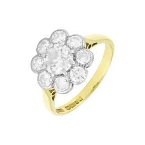 18ct Yellow Gold Diamond Cluster Ring