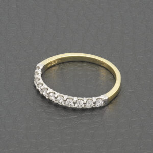 18ct Yellow And White Gold 0.33ct Diamond Half Eternity Ring