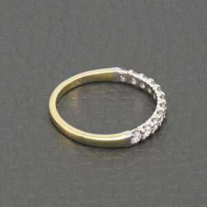18ct Yellow And White Gold 0.33ct Diamond Half Eternity Ring