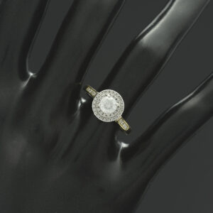 18ct Yellow Gold 0.65 Diamond Double Halo Ring