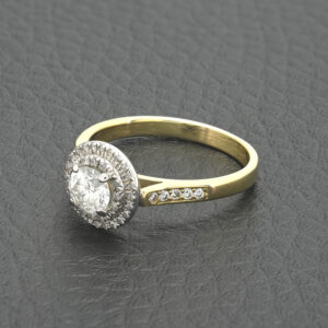 18ct Yellow Gold 0.65 Diamond Double Halo Ring