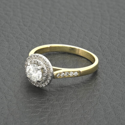 18ct Yellow Gold 0.65 Diamond Double Halo Ring - Image 3