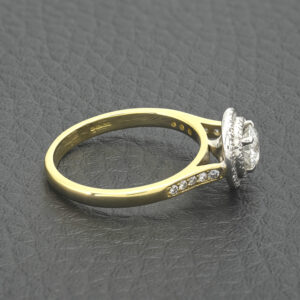 18ct Yellow Gold 0.65 Diamond Double Halo Ring