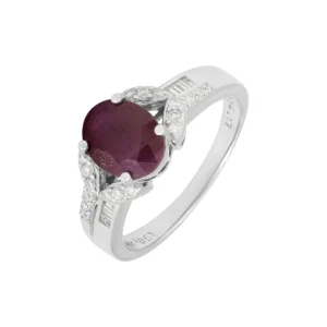 18ct White Gold 1.85ct Ruby 0.31ct Diamond Ring