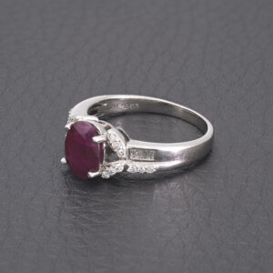 18ct White Gold 1.85ct Ruby 0.31ct Diamond Ring
