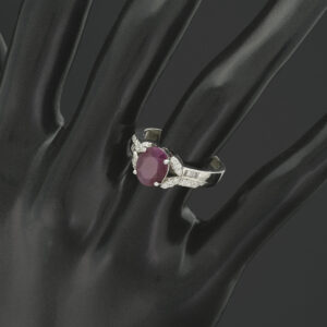 18ct White Gold 1.85ct Ruby 0.31ct Diamond Ring