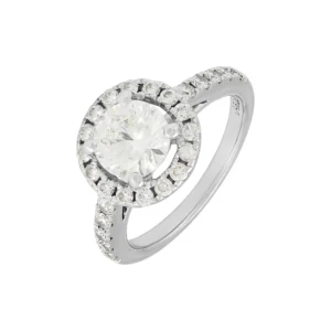 Platinum 1.35ct Diamond Halo Ring