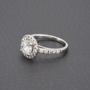 Platinum 1.35ct Diamond Halo Ring