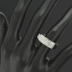 18ct White Gold 1.26ct Channel Set Three Row Diamond Ring