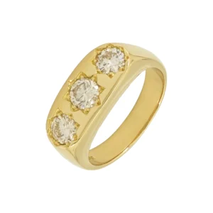 18ct Yellow Gold 1.20ct Diamond Three Stone Gypsy Ring