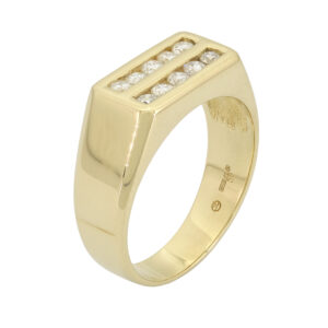 18ct Yellow Gold 0.50ct Diamond Signet Ring