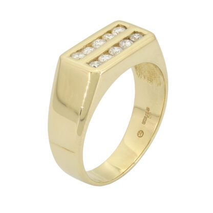 18ct Yellow Gold 0.50ct Diamond Signet Ring