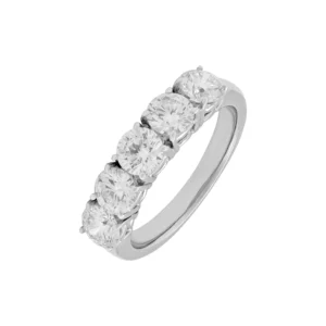 18ct White Gold 1.70ct Diamond 5 Stone Ring