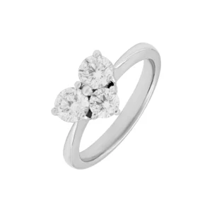 18ct White Gold 1.07ct Diamond 3 Stone Heart Ring