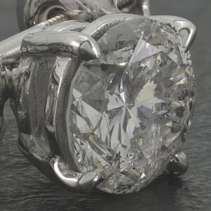 18ct White Gold 2.50ct Diamond Solitaire Stud Earrings