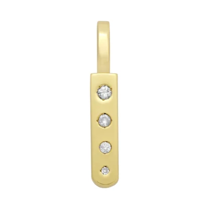 9ct Yellow Gold 0.37ct Diamond Ingot Pendant