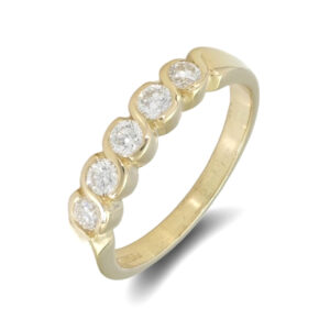 18ct Yellow Gold 0.50ct Diamond 5 Stone Ring