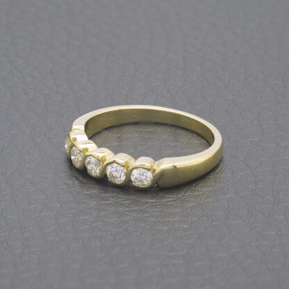 18ct Yellow Gold 0.50ct Diamond 5 Stone Ring - Image 3