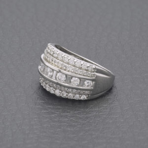 18ct White Gold 1.00ct 5 Row Diamond Ring