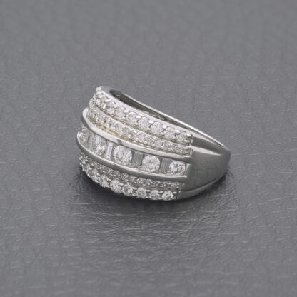 18ct White Gold 1.00ct 5 Row Diamond Ring - Image 4