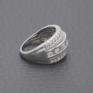 18ct White Gold 1.00ct 5 Row Diamond Ring