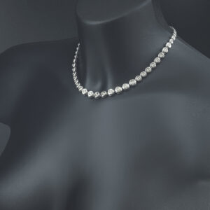 18ct White Gold 3.00ct Diamond Tennis Necklace 14.5&#8243; 8mm