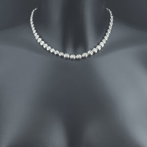 18ct White Gold 3.00ct Diamond Tennis Necklace 14.5&#8243; 8mm