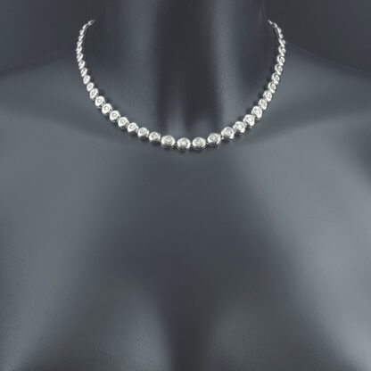 18ct White Gold 3.00ct Diamond Tennis Necklace 14.5" 8mm - Image 4