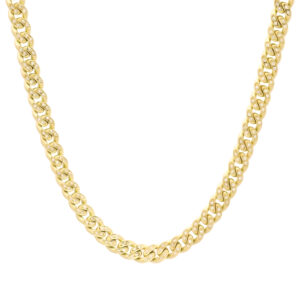 18ct Yellow Gold 0.90ct Diamond Cuban Chain 15&#8243; 6mm