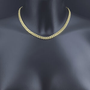 18ct Yellow Gold 0.90ct Diamond Children’s Cuban Chain 15″ 6mm