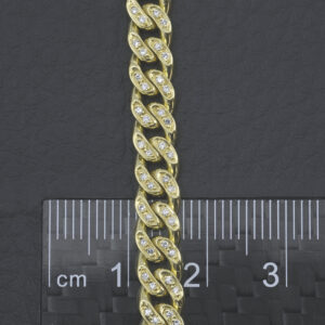 18ct Yellow Gold 0.90ct Diamond Children’s Cuban Chain 15″ 6mm