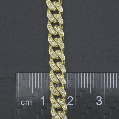 18ct Yellow Gold 0.90ct Diamond Cuban Chain 15" 6mm - Image 3