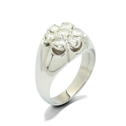 14ct White Gold 0.75ct Diamond Cluster Ring