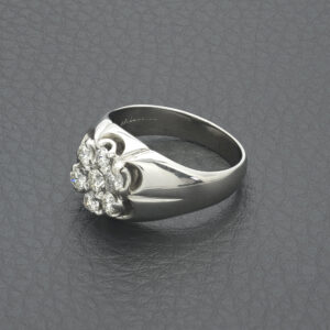 14ct White Gold 0.75ct Diamond Cluster Ring