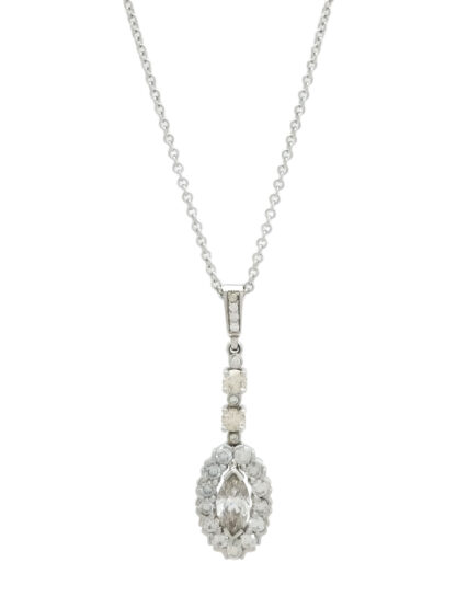 18ct White Gold 2.28ct Marquise & 1.01ct Diamond Necklace