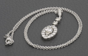 18ct White Gold 2.28ct Marquise &#038; 1.01ct Diamond Necklace