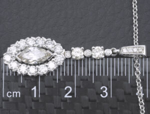 18ct White Gold 2.28ct Marquise &#038; 1.01ct Diamond Necklace