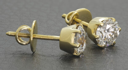 18ct Yellow Gold 2.70ct Diamond Solitaire Stud Earrings - Image 4