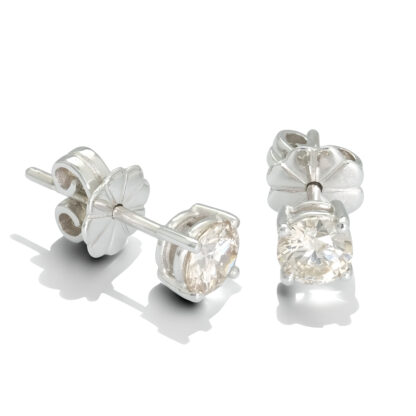 18ct White Gold 0.80ct Diamond Solitaire Stud Earrings