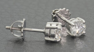 18ct White Gold 0.70ct Diamond Solitaire Stud Earrings